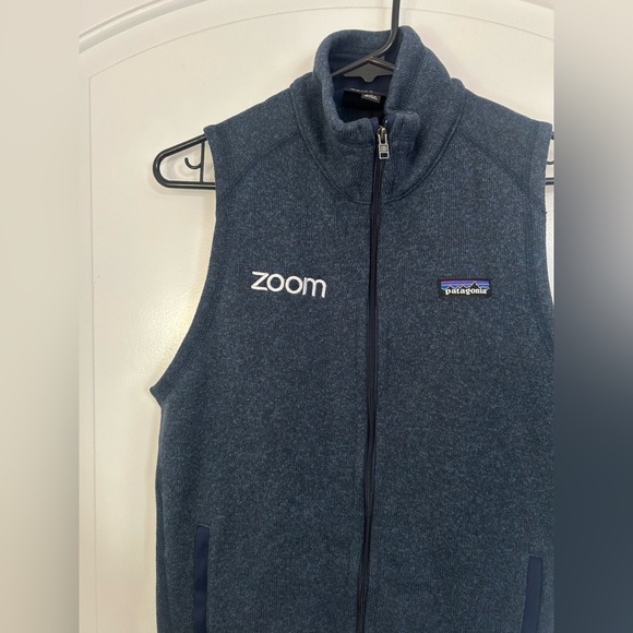 Patagonia Women's Better Sweater Blue Knit Zip Up Vest Zoom Logo size Medium - Picture 3 of 10